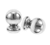 IMIKEYA 2 Pezzi Tappi Terminali per Pali della Ringhiera in Acciaio Inossidabile Argento, Design Rotondo a Sfera, Facile Installazione, per Giardino e Spazi Commerciali