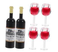 IMIKEYA 2 Set Mini decorazione di bottiglie di vino mini bottiglia di desiderio bevande in miniatura mini giocattoli per mobili per la casa mini occhiali da casa mini contenitori plastica