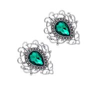 IMIKEYA 2 Spille da Donna Vintage in Lega Gemma Verde, Spille per Vestiti e Gioielli da Ragazza, Decorazione Elegante per Borse, Cappelli e Sciarpe, Accessori Moda per Ogni Occasione