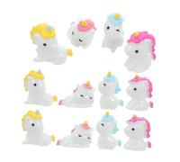 IMIKEYA 20 pezzi Mini statuette di unicorno in resina Wink decorazione per giardino in miniatura ornamenti per bonsai e artigianato per camera figure addormentate per torte e case