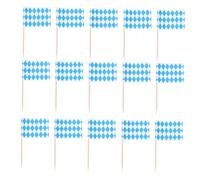 IMIKEYA 200 Pezzi Stuzzicadenti Decorativi a Bandiera Bianco e Carta Legno, Leggeri e Facili da Usare, per Muffin e Torte di Compleanno in Riunioni Familiari