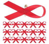 IMIKEYA 200 Spille a Nastro Rosso in Chinlon per Consapevolezza del Cancro e Attività di Volontariato, Design Elegante Resistente allo Sbiadimento, Confezione da 200 Pezzi