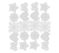 IMIKEYA 25 Pezzi Rete e Farfalle per Cuori, Stelle da Fiori Forme Te Ricamo in Plastica Bianca creatività Lavoretti Fai per attività Familiari