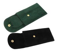 IMIKEYA 2pezzi Custodia Orologio Uomo Portatile in Antigraffio Con Bottone Sacchetto Protettivo Per Viaggi e Conservazione Orologi Custodia Pratica e Resistente Per Orologio Da Polso Nero