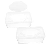 IMIKEYA 2pezzi Dispenser Per Salviette Umidificate Con Coperchio Scatola Organizzatrice Per Wipes Trasparente Per Uso Domestico e Viaggi Facile Da Aprire e Chiudere Capacità Elevata Per