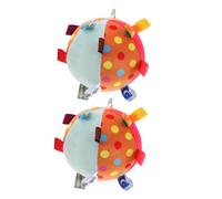 IMIKEYA 2pezzi Palla Peluche Morbida Con Campanello Per Ragazzo Ragazza Ragazza Palla Sensoriale Con Etichette Decorazione Per Culla e Sviluppo Tattile Per Ragazzo