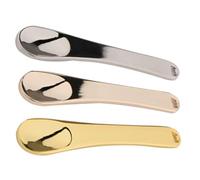 IMIKEYA 3 mini spatole cosmetiche riutilizzabili in lega di zinco, cucchiaino da trucco nei colori oro, argento e rosa dorato, per la cura del viso e l'applicazione di creme,