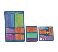 IMIKEYA 3 pezzi adesivi magnetici per friggitrice aria calendario dei tempi cottura accessorio e facile lettura per frigorifero