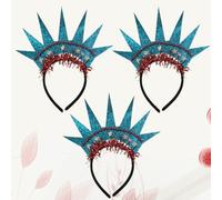 IMIKEYA 3 pezzi di cerchietto per feste, design statua libertà, cerchio per capelli, leggero e resistente, accessori per decorazione di compleanno ed eventi regali