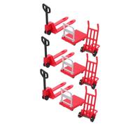 IMIKEYA 3 Set di macchinina in miniatura mini carrello a piattaforma Miniature degli strumenti in movimento giocattolo per veicoli per Prop decorativo plastica rosso