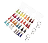 IMIKEYA 30 Pezzi Portachiavi Trasparenti Acrilico con Frange e Accessori Diy per per Realizzare Portachiavi Unici e Creativi