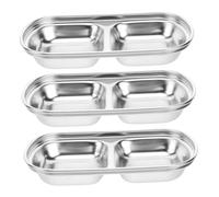 IMIKEYA 3pezzi Condimento in Inox Per Salse Ciotola Sapori Piattino Per Antipasti Utilizzo Versatile Pulizia Facile