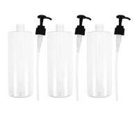 IMIKEYA 3pezzi Flacone con Pompa Pressione da Trasparente con Spalla Rotonda Riutilizzabile e Ricaricabile per Gel Doccia Shampoo Saponi Liquidi e Altri Prodotti per Casa