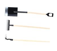 IMIKEYA 3pezzi Miniature Garden Tools Kids Small Rake Shovel Accessories for Miniature Houses and Gardens Cute Design