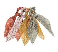 IMIKEYA 4 elastici elastici per donne e ragazze con stampa floreale legami francesi lunghi tessuto spesso fazzoletti capelli mattone zenzero e accessori versatili per acconciature