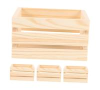 IMIKEYA 4 Pezzi Cesto Portaoggetti Per Casa Delle Bambole Cosa in Miniatura Ornamenti in Miniatura Cassa in Miniatura Accessori Per La Cucina Della Casa Delle Bambole Beige Di Legno