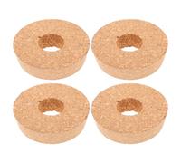 IMIKEYA 4 Pezzi Coperchi in Legno per Vaso in Vetro Trasparente Foro, Tappi per Fioriere Idroponiche, Design Vuoto per Ventilazione, per Spazi Piccoli e Scrivanie