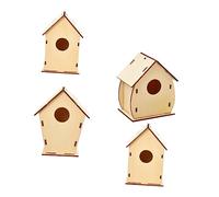 IMIKEYA 4 Pezzi Giocattoli in legno Natale mini casa fai da te cabina villetta decorazioni casa fai da te in miniatura kit di case in miniatura kit mini casa di legno