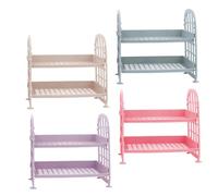 IMIKEYA 4 Pezzi Mensola Sopra Regolabile Sottile Cremagliera Desktop Contatore Supporto Per Scala Travaso In Piedi Rack Di Stoccaggio Senza Perforazione Plastica Colore Casuale