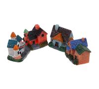 IMIKEYA 4 Pezzi Mini Case in Resina per Micro Paesaggio Decorazioni Miniature per Giardino Adatte Interni Esterni Bonsai e Terrazze Elementi Resistenti e Creativi