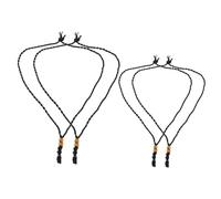 IMIKEYA 4 pezzi Supporto regolabile per collana con gabbia in pietra naturale, corda in macramé con perline per ciondoli in vetro di grande e medio