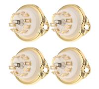 IMIKEYA 4 Pezzi Zoccolo per Tubo Amplificatore 9 Pin in Ceramica Oro | El84 e Apparecchi Audio, Fai-da-te, Sostituzione Pratica, Design Nove Pin, Facile Installazione