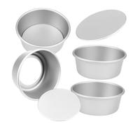 IMIKEYA 4 stampi rotondi per torte in alluminio anodizzato con base rimovibile antiaderente per torte piccole per compleanni e celebrazioni