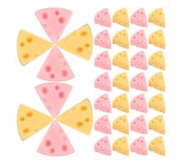 IMIKEYA 40 pezzi di ciondoli mini formaggio in resina per decorazione di custodie del telefono, decorazioni fai da te, colore giallo e rosa, accessori delicati per ciondoli e artigianato