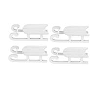 IMIKEYA 4pezzi Decorazioni Natalizie Legno Bianco Slitta da Tavolo Leggera e Compatta Design Classico FESTIVITÀ Regalo Natale