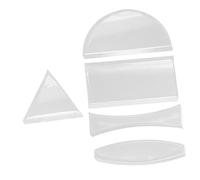 IMIKEYA 5 lenti ottiche in vetro trasparente concave e convesse per l'insegnamento di fisica con forme varie per esperimenti scientifici scolastici