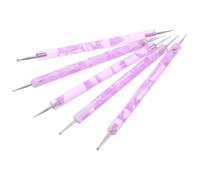 IMIKEYA 5 Pezzi Set Completo di Strumenti per Nail Art 5 Penne Dotting in Acciaio Inossidabile e Plastico Porpora, Design di Precisione per Decorazione Unghie e Artigianato