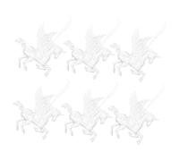 IMIKEYA 6 Pezzi Ornamenti Unicorno trasparenti in acrilico per Albero di Natale Figure Pendenti Pegasus per Decorazione natalizia Finestre e Porte