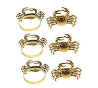 IMIKEYA 6 Pezzi Portatovagliolo Granchio Anelli Di Tovaglioli Unici Fibli Tovaglioli Suona Il Tovagliolo Di Compleanno Anelli Da Tovagliolo Per Le Vacanze Portatovaglioli Golden