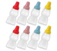IMIKEYA 8 pezzi Bottiglie di Salsa Piccole Forma Orso Contenitori per Ketchup e Condimenti Bottiglie di Condimenti per Colori Rosso Giallo Blu e Rosa Bottiglie PE Riutilizzabile