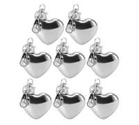 IMIKEYA 8 Pezzi Mini Fiaschetta Di Vino A Forma Di Cuore Boccetta Da Viaggio Portatile Fiaschetta Portachiavi Argento
