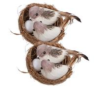 IMIKEYA 8Pcs Mini Nidi Per Uccellini Con Pulcini Pasquali - Decorazioni Pasquali Artigianali Per Nidi - Uova e Uccelli in Miniatura Per Un Ornamento Creativo e Festivo