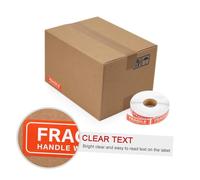 IMIKEYA Adesivi adesivi fragili rotolo unità testo chiaro per pacchetti e spedizioni Segnale di avvertimento per scatole e traslochi etichette per trasporto sicuro