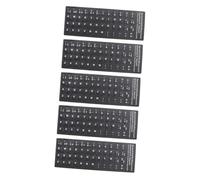 IMIKEYA Adesivi per tastiera del computer spagnolo 5 pezzi colore nero opaco lettere bianche adesive resistenti e facili da applicare ideali per uso casa ufficio e scuola