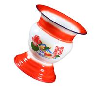 IMIKEYA Alta smalto rosso stile cinese base alta ciotola per orinatoio portatile WC da viaggio pratico per adulti e anziani, facile pulizia accessorio bagno