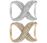 IMIKEYA Anelli Fibbia per Sciarpa da Donna in Lega Strass, Set 2 Pezzi Oro e Argento, Fermagli Eleganti per Scialli e Camicie Oversize, Accessori Moda per Valorizzare Vita e Fianchi