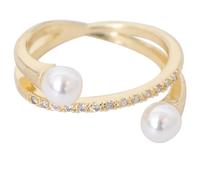 IMIKEYA Anello alla moda regolabile incrociato con per donna design aperto vintage elegante gioielli per feste e diario