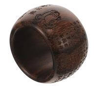 IMIKEYA Anello in Legno Naturale con Motivo Tiger Stripe Anello da Buddhista per Uomo e Donna Accessorio Decorativo Culturale Resistente e Confortevole