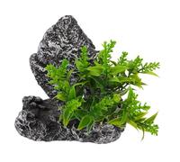 IMIKEYA Aquarium Rock Cave Decoration with Artificial Plants Realistic Mountain View Stone Ornament for Betta Hiding Easy To Clean And Position Suitable for Freshwater And Saltwater Tanks
