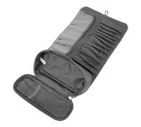 IMIKEYA Astuccio arrotolabile per pennelli da trucco multifunzionale grigio borsa organizer compatta strato imbottito adatto per la conservazione e il viaggio di cosmetici professionali