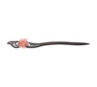 IMIKEYA Bacchette per capelli da donna in legno nero ebano forcina floreale rosa per acconciature tradizionali accessorio decorativo artigianale per uso quotidiano e occasioni regali