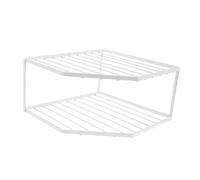 IMIKEYA bancone con ripiano angolare Portapiatti in filo Organizzatore di armadietti scaffale angolare per bancone della cucina Organizzatore di pentole White