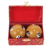 IMIKEYA Baoding - Palloni da massaggio a mano, in metallo, 47 mm, dorati, 2 pezzi, per alleviare lo stress, esercizi e massaggi muscolari portatili, per uso colore casuale