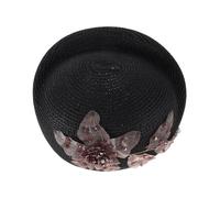 IMIKEYA Beret da donna con fiori di perline, cappello di francese per l'estate cappello leggero ed elegante per hostess e feste da spiaggia taglia