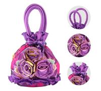 IMIKEYA Borsa a mano da notte a cubo con design floreale per feste e riunioni di famiglia, borsa da donna elegante e compatta