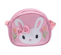 IMIKEYA Borsa a tracolla per bambina regolabile con design coniglio rosa borsa a tracolla moda per bambine piccole compleanni pratica e divertente per adolescenti